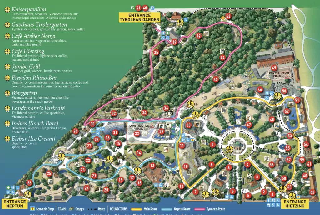 an online map of the amusement park.