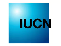 a blue logo with the word iucn on it, representing a zoo.