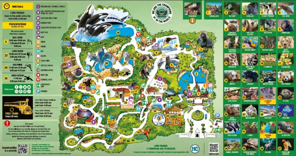 Loro Parque Zoo Map 2023 Europe Zoos